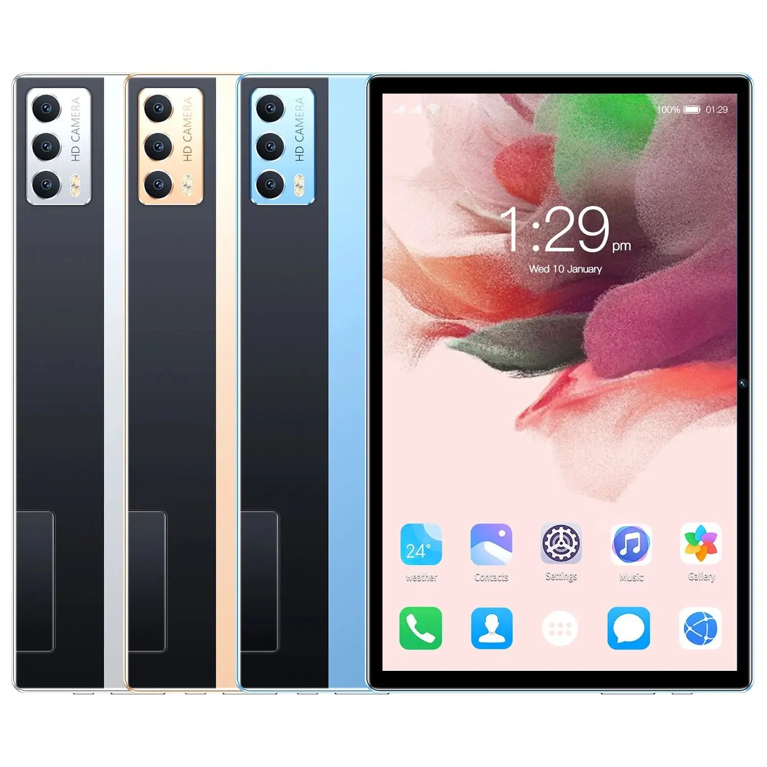 S-Color Tablet side view showing ports